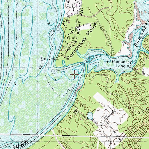 Topographic Map of Pomonkey Creek, MD