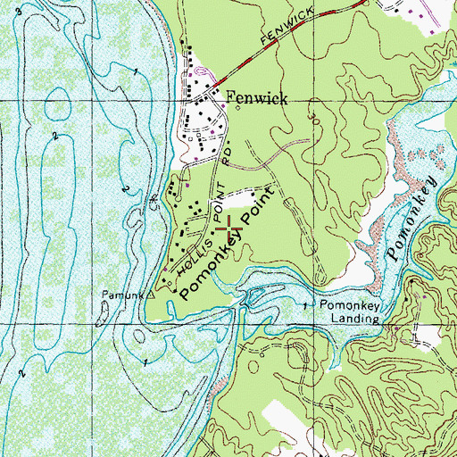 Topographic Map of Pomonkey Point, MD