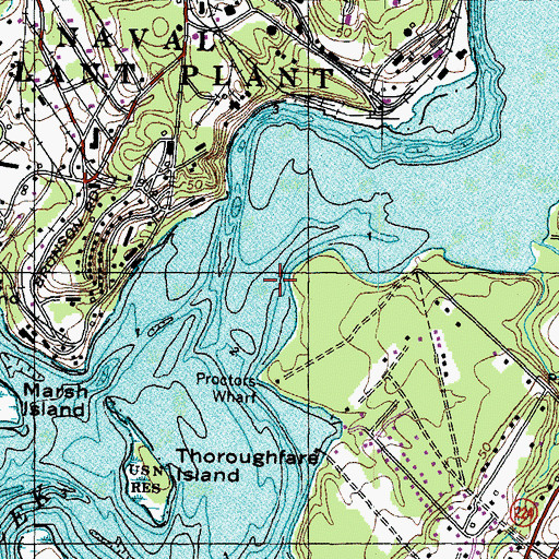 Topographic Map of Proctors Wharf, MD