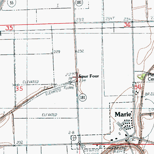 Topographic Map of Spur Four, AR