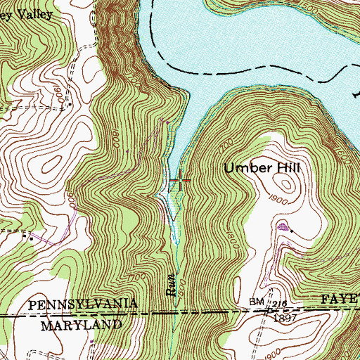 Topographic Map of Reason Run, PA