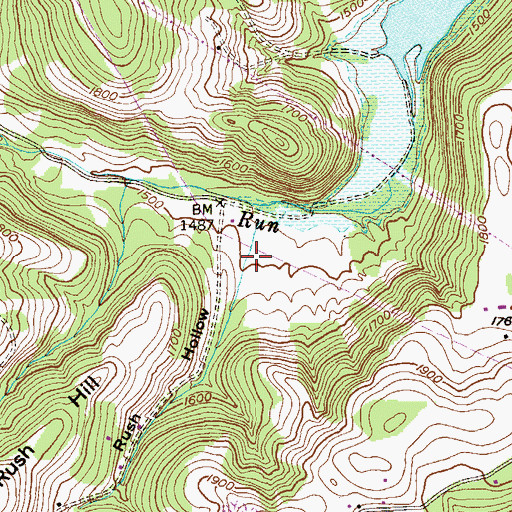 Topographic Map of Rush Hollow, MD