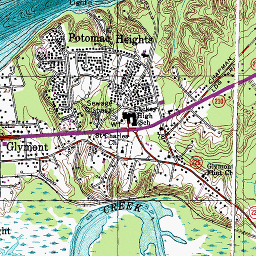 Topographic Map of Saint Charles Church, MD