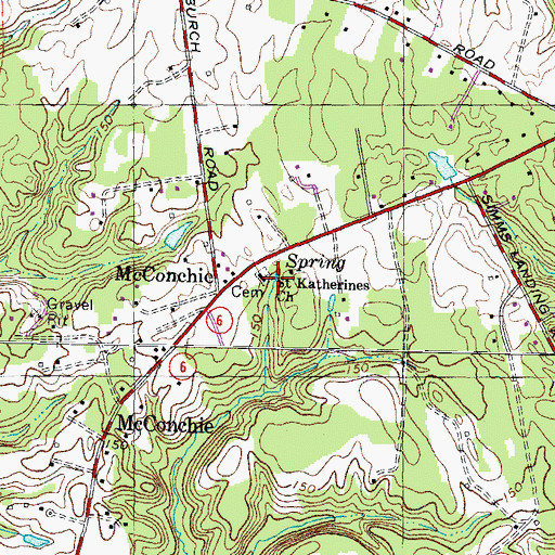 Topographic Map of Saint Katherines Church, MD