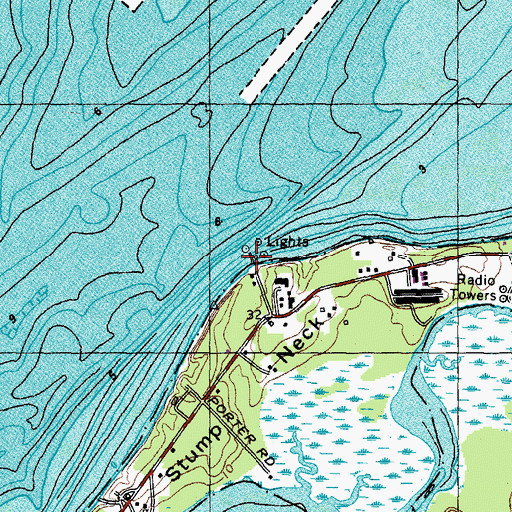 Topographic Map of Stump Neck, MD