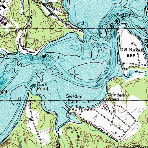 Topographic Map of Sweden Point, MD