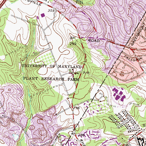 Topographic Map of University of Maryland Plant Research Farm, MD