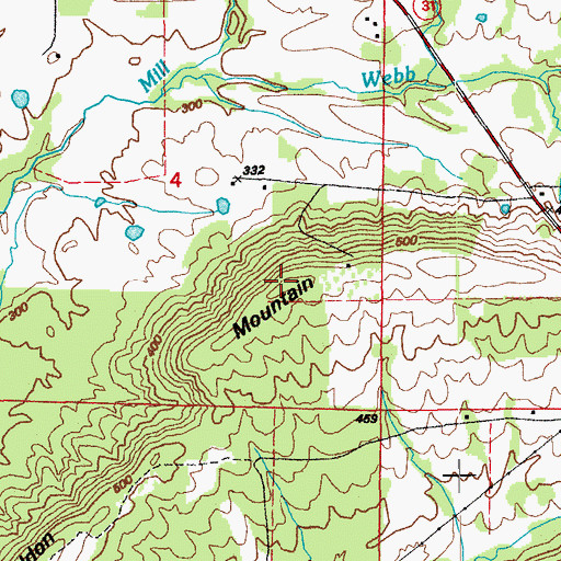 Topographic Map of Waldon Mountain, AR