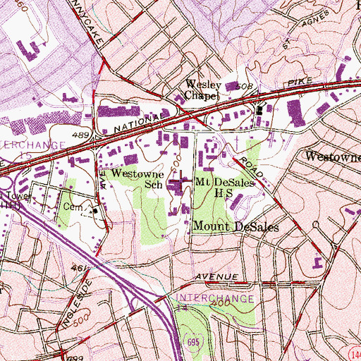 Topographic Map of Westowne Elementary School, MD