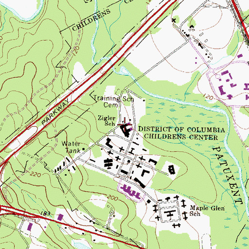 Topographic Map of Zigler Elementary School, MD