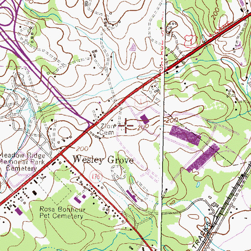 Topographic Map of Zion Cemetery, MD