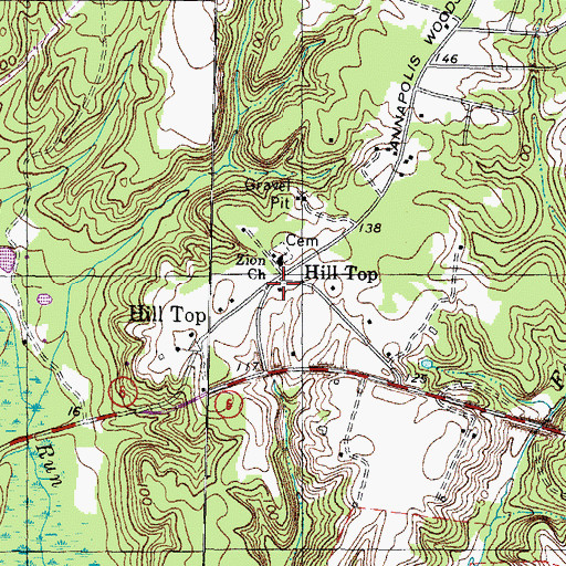 Topographic Map of Zion Church, MD