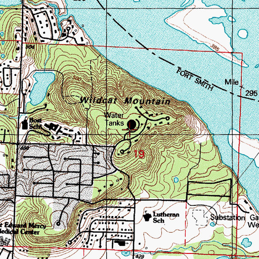 Topographic Map of Wildcat Mountain, AR