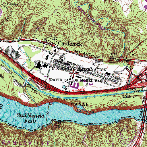 Topographic Map of David Taylor Model Basin, MD