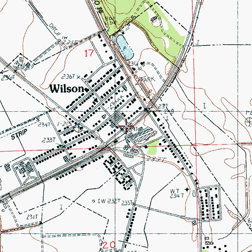 Topographic Map of Wilson, AR