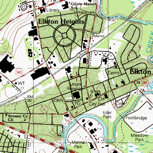 Topographic Map of Cecil County Special Education Center, MD