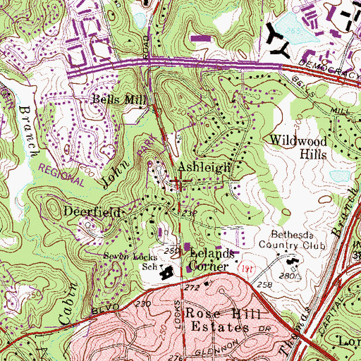 Topographic Map of Ashleigh, MD