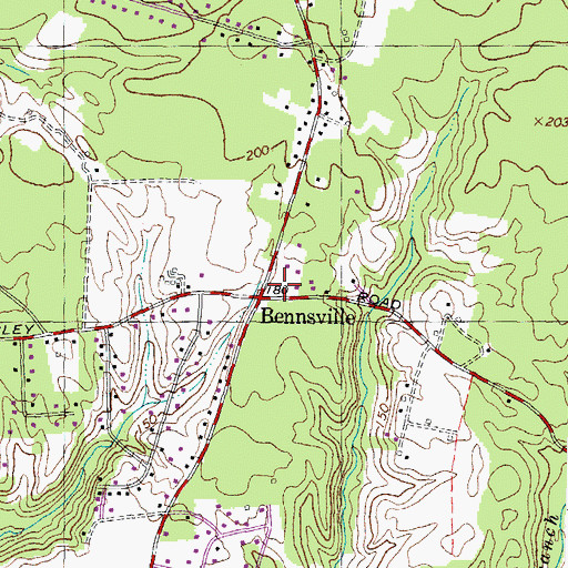 Topographic Map of Bennsville, MD