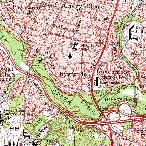 Topographic Map of Byeforde, MD
