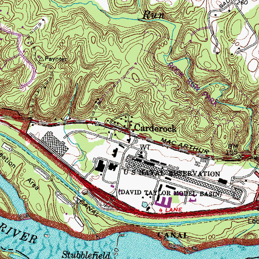 Topographic Map of Carderock, MD