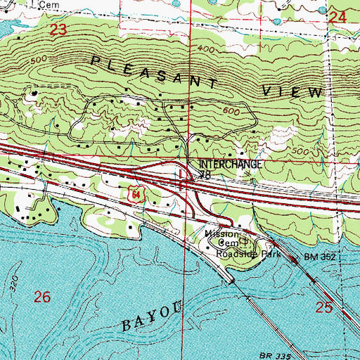 Topographic Map of Interchange 78, AR