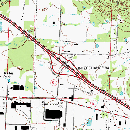 Topographic Map of Interstate 84, AR