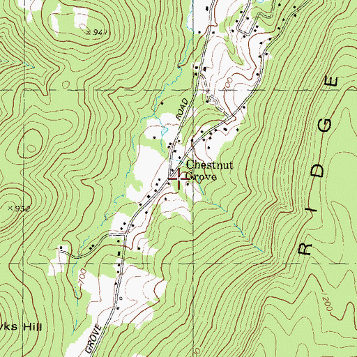 Topographic Map of Chestnut Grove, MD