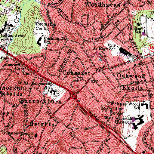 Topographic Map of Cohasset, MD