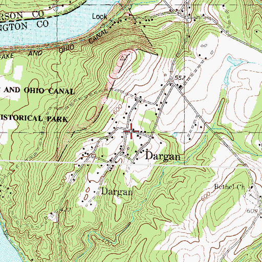 Topographic Map of Dargan, MD