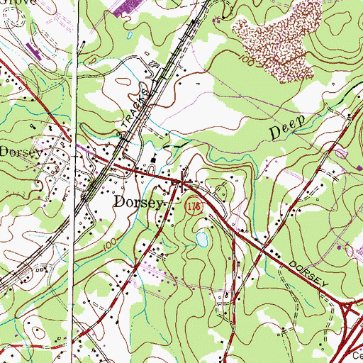 Topographic Map of Dorsey, MD