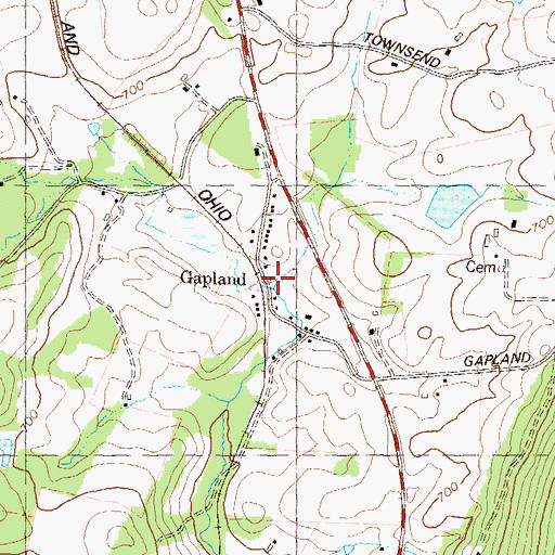 Topographic Map of Gapland, MD