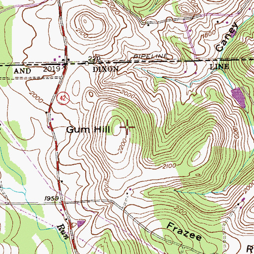 Topographic Map of Gum Hill, MD