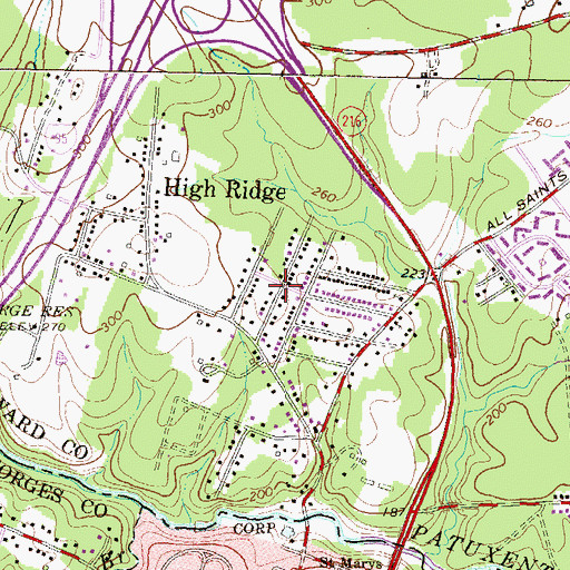 Topographic Map of High Ridge, MD