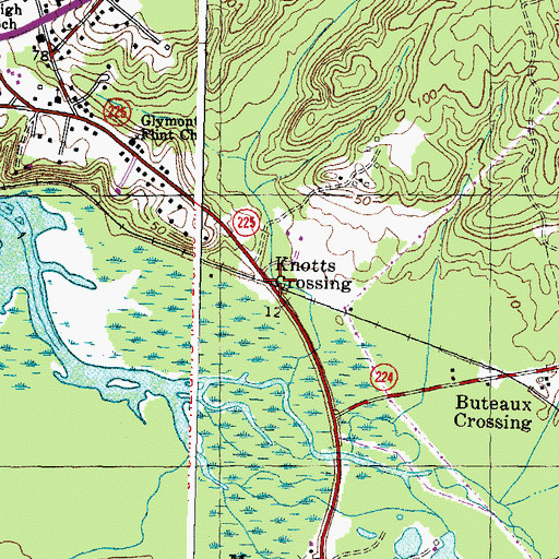 Topographic Map of Knotts Crossing, MD