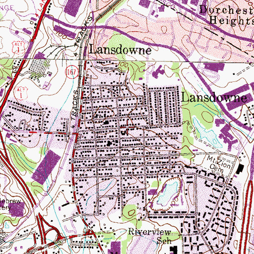 Topographic Map of Lansdowne, MD