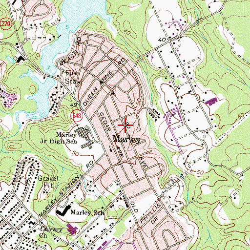 Topographic Map of Marley, MD