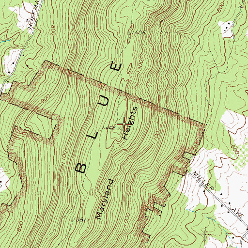 Topographic Map of Maryland Heights, MD