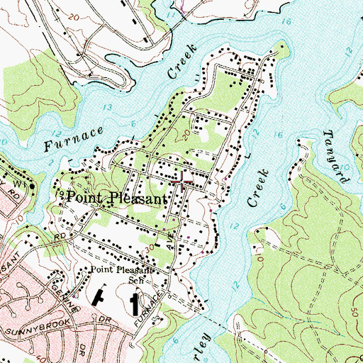 Topographic Map of Point Pleasant, MD