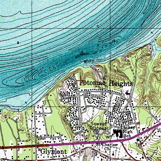 Topographic Map of Potomac Heights, MD