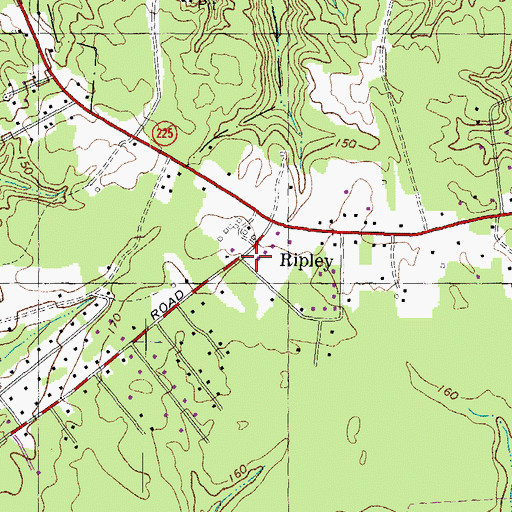 Topographic Map of Ripley, MD