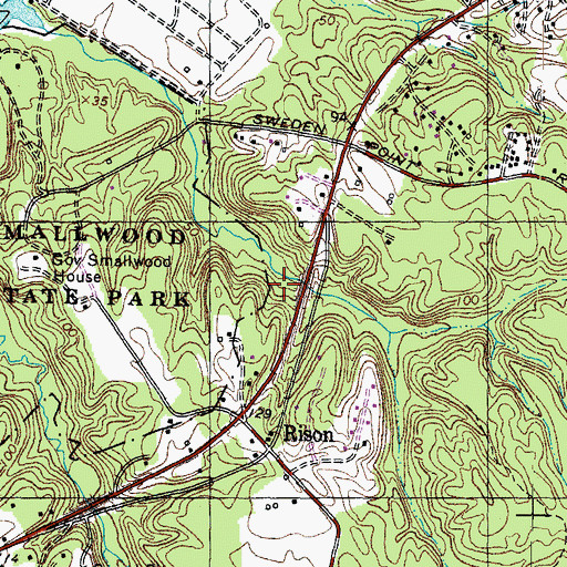 Topographic Map of Rison, MD