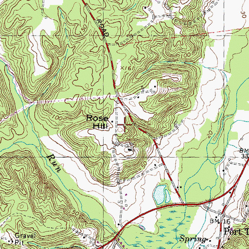 Topographic Map of Rose Hill, MD