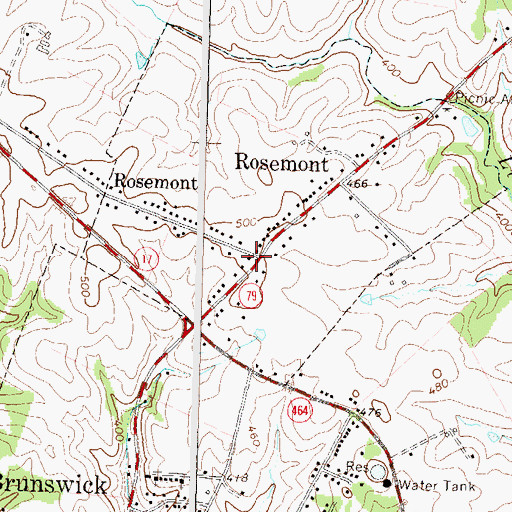 Topographic Map of Rosemont, MD