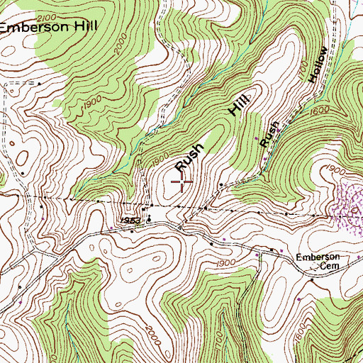 Topographic Map of Rush Hill, MD