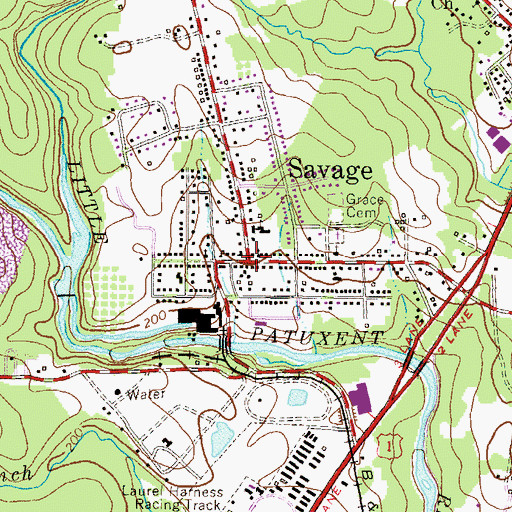 Topographic Map of Savage, MD