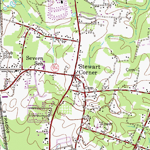 Topographic Map of Stewart Corner, MD