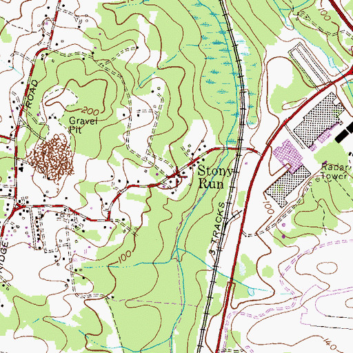 Topographic Map of Stony Run, MD