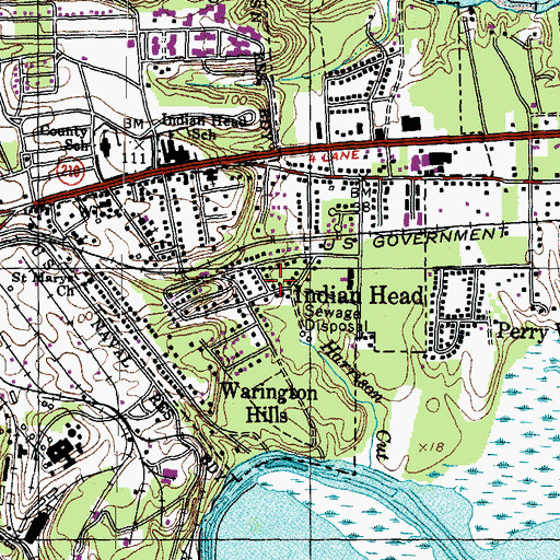 Topographic Map of Warington Hills, MD