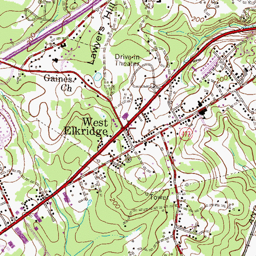 Topographic Map of West Elkridge, MD