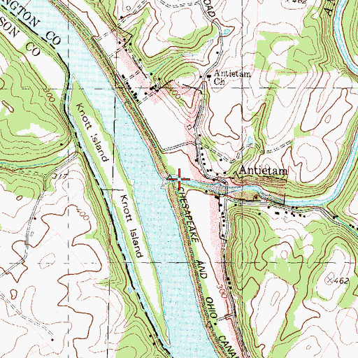 Topographic Map of Antietam Creek, MD